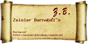 Zeisler Barnabás névjegykártya